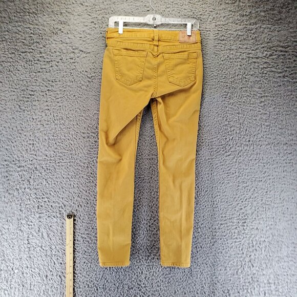 True Religion Jeans Womens 27 Yellow Halle Mid-Rise Skinny Cotton Blend - Picture 12 of 13